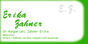 erika zahner business card